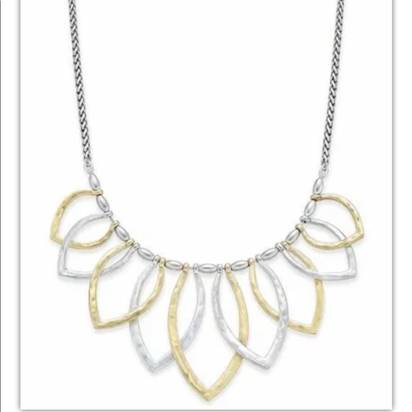 LUCKY BRAND TWO-TONED PETAL COLAR NECKLACE - MINT - Picture 1 of 8
